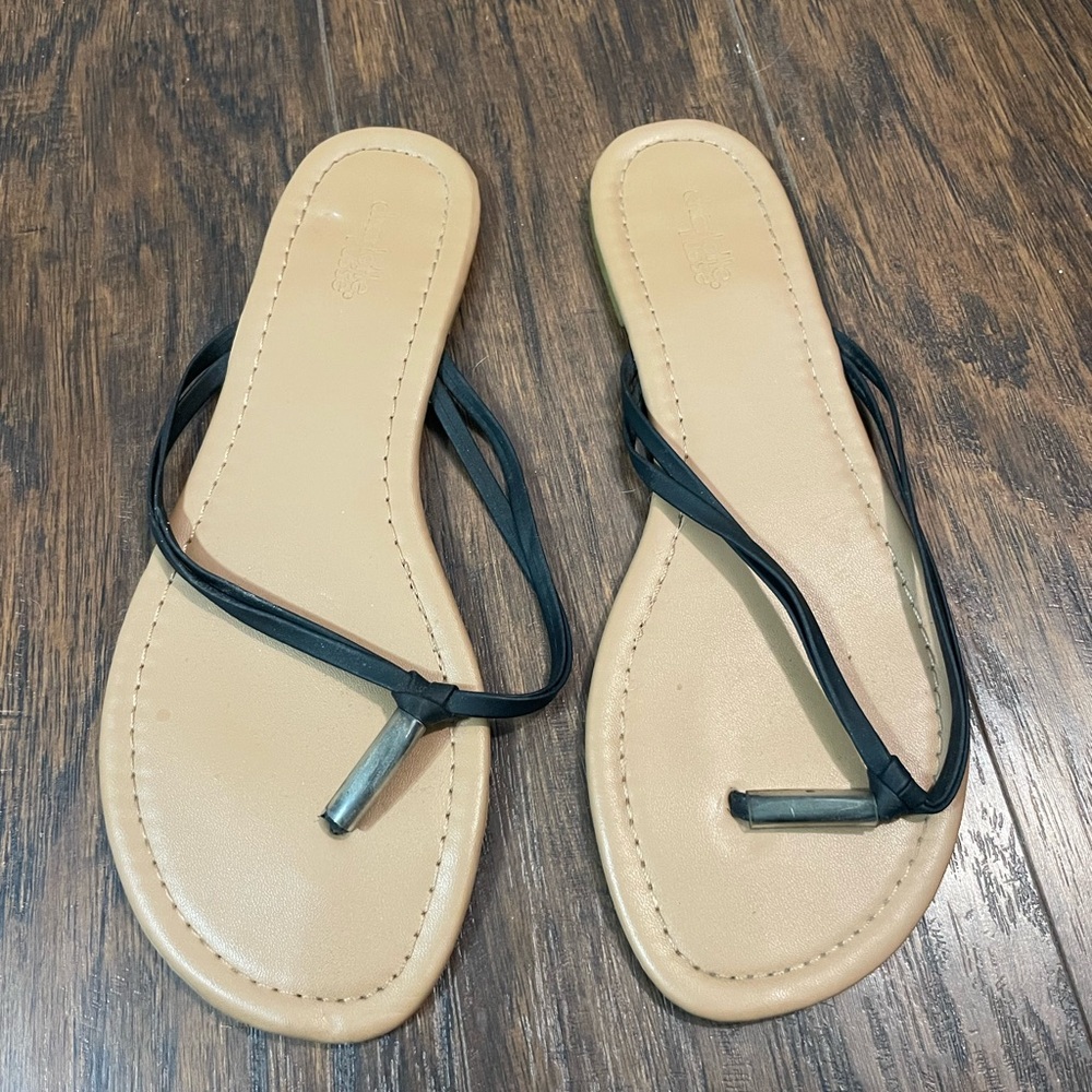 Charlotte Russe Black and Tan Sandals